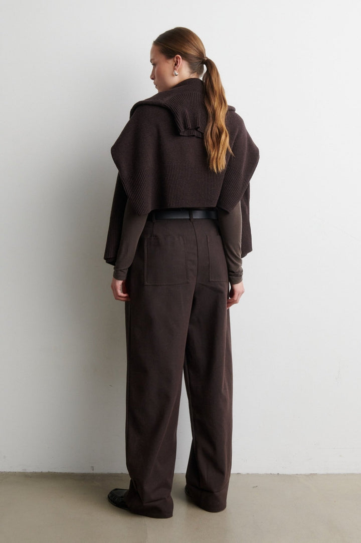 Matima O-Neck Tee Mid Brown Melange | Topper | Smuk