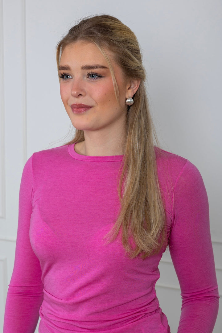 Matima O - Neck Tee Pink Cosmos | Topper | Smuk - Dameklær på nett