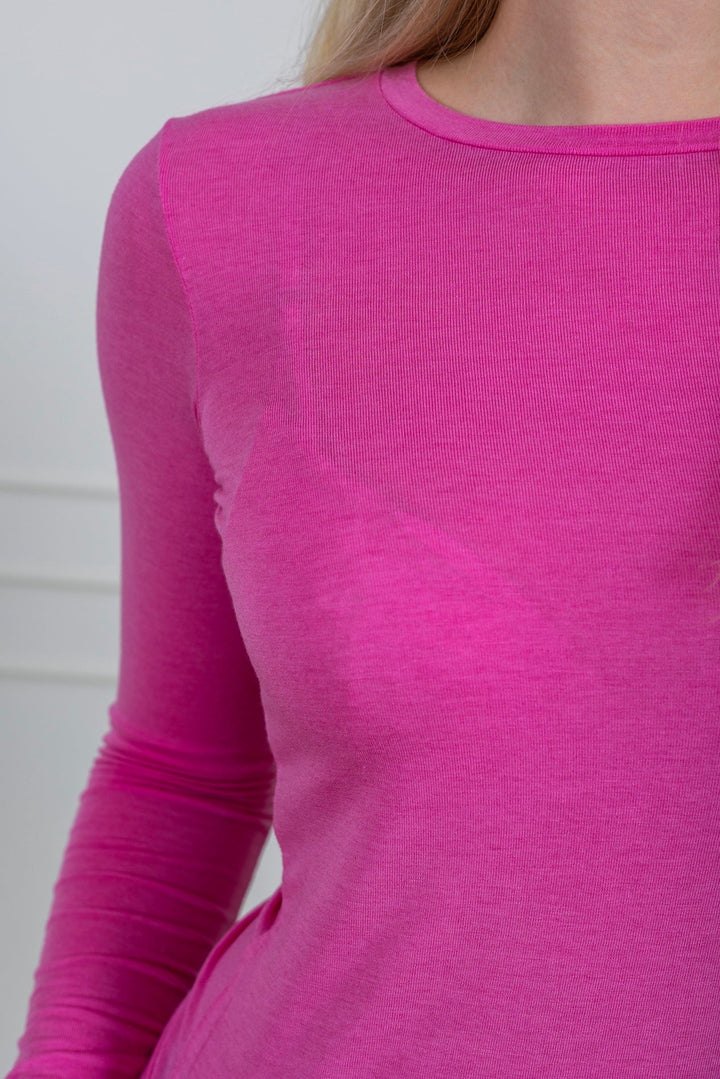 Matima O - Neck Tee Pink Cosmos | Topper | Smuk - Dameklær på nett