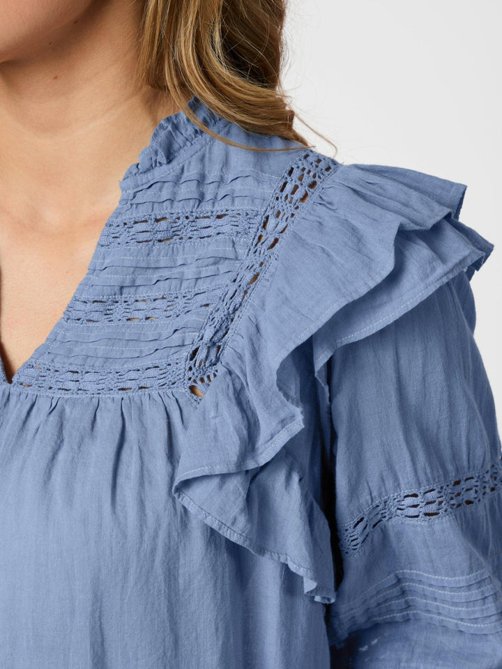 Mauri S Voile Blouse Smoke Blue | Skjorter og bluser | Smuk - Dameklær på nett