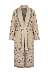 Maxi Fringe Cardigan Beige