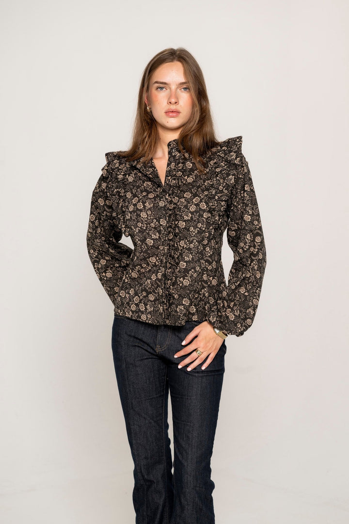 Maya Blouse Beige Botanic | Skjorter og bluser | Smuk