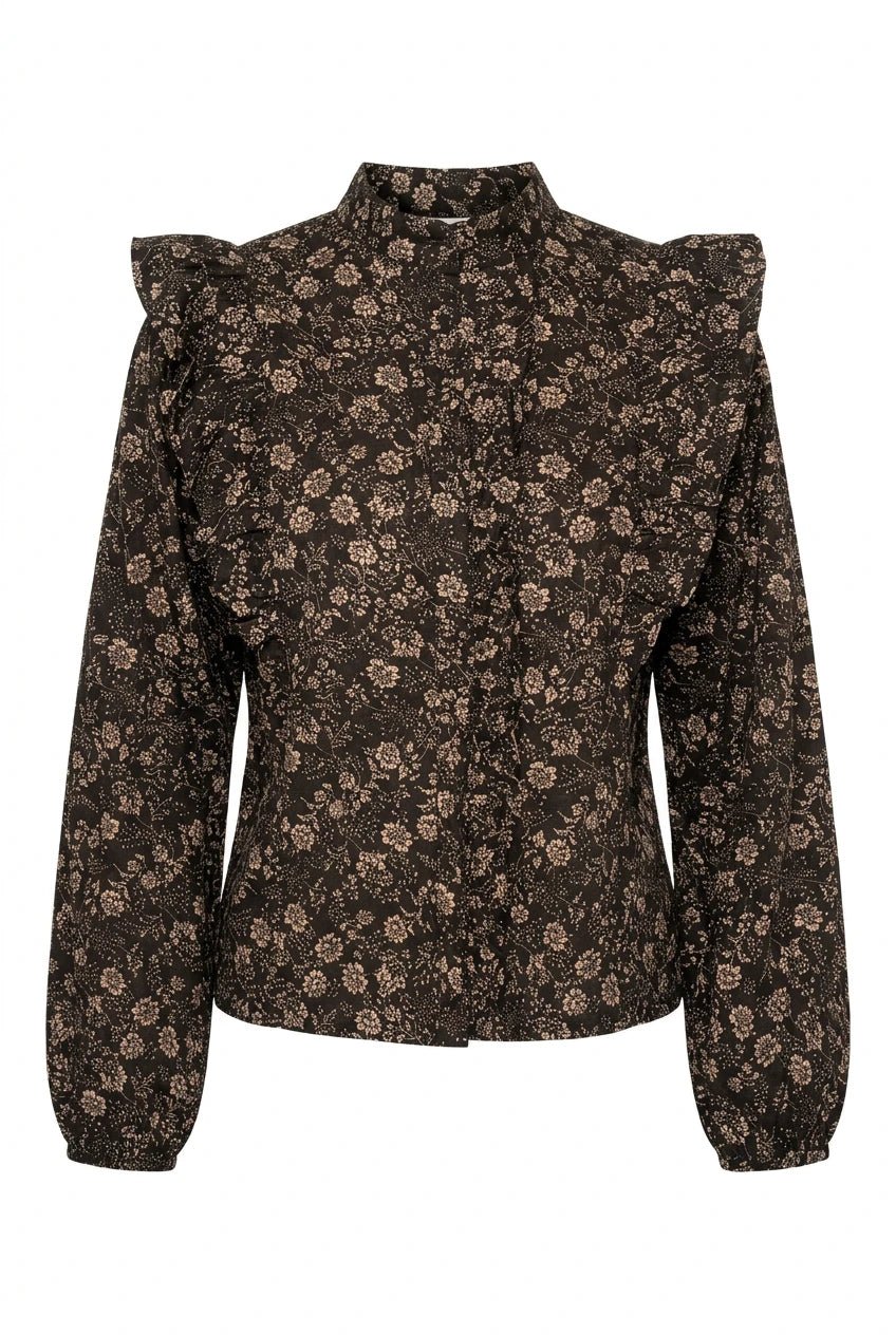Maya Blouse Beige Botanic | Skjorter og bluser | Smuk