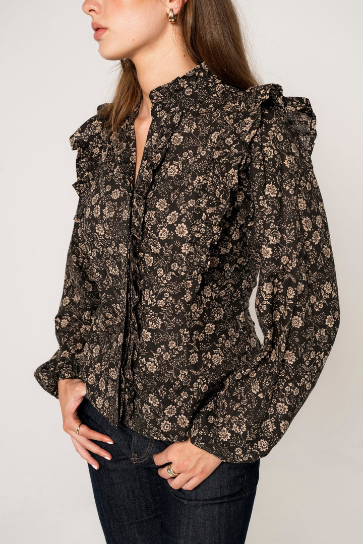 Maya Blouse Beige Botanic | Skjorter og bluser | Smuk