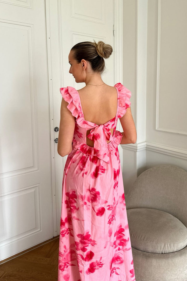 Melba Dress Abstract Pink Flower Print | Kjoler | Smuk - Dameklær på nett