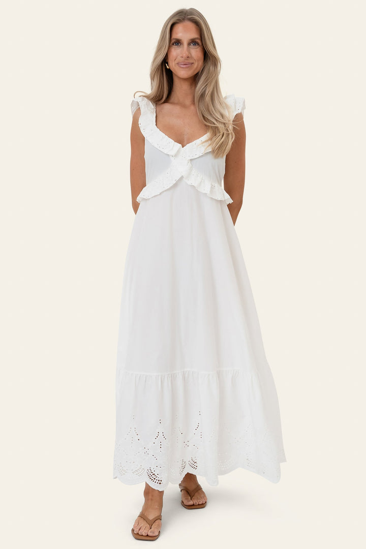 Melba Dress White Embroidery | Kjoler | Smuk