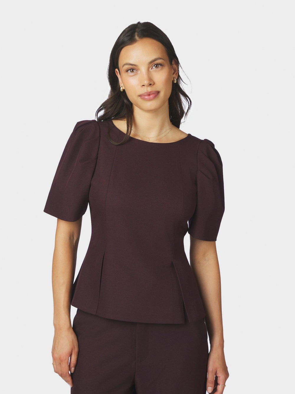 Mellisana Structure Blouse Chocolate Plum | Skjorter og bluser | Smuk