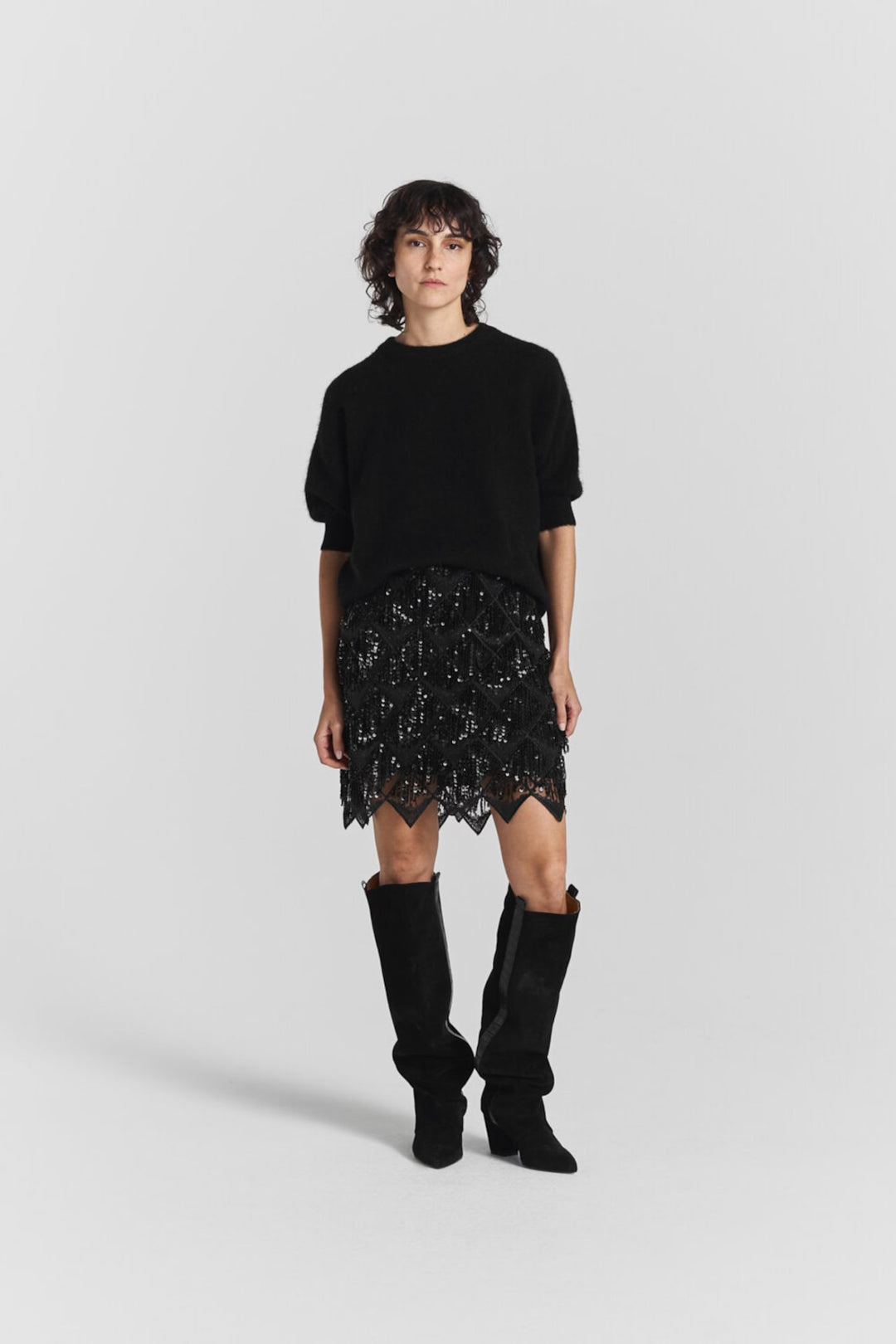 Melvina Sequin Skirt Black | Skjørt | Smuk - Dameklær på nett