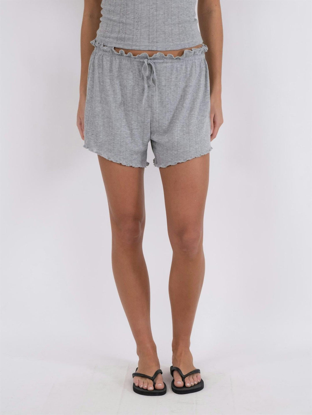 Merritt Pointelle Shorts Light Grey | Shorts | Smuk - Dameklær på nett