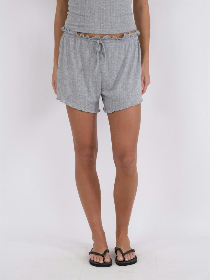 Merritt Pointelle Shorts Light Grey | Shorts | Smuk - Dameklær på nett