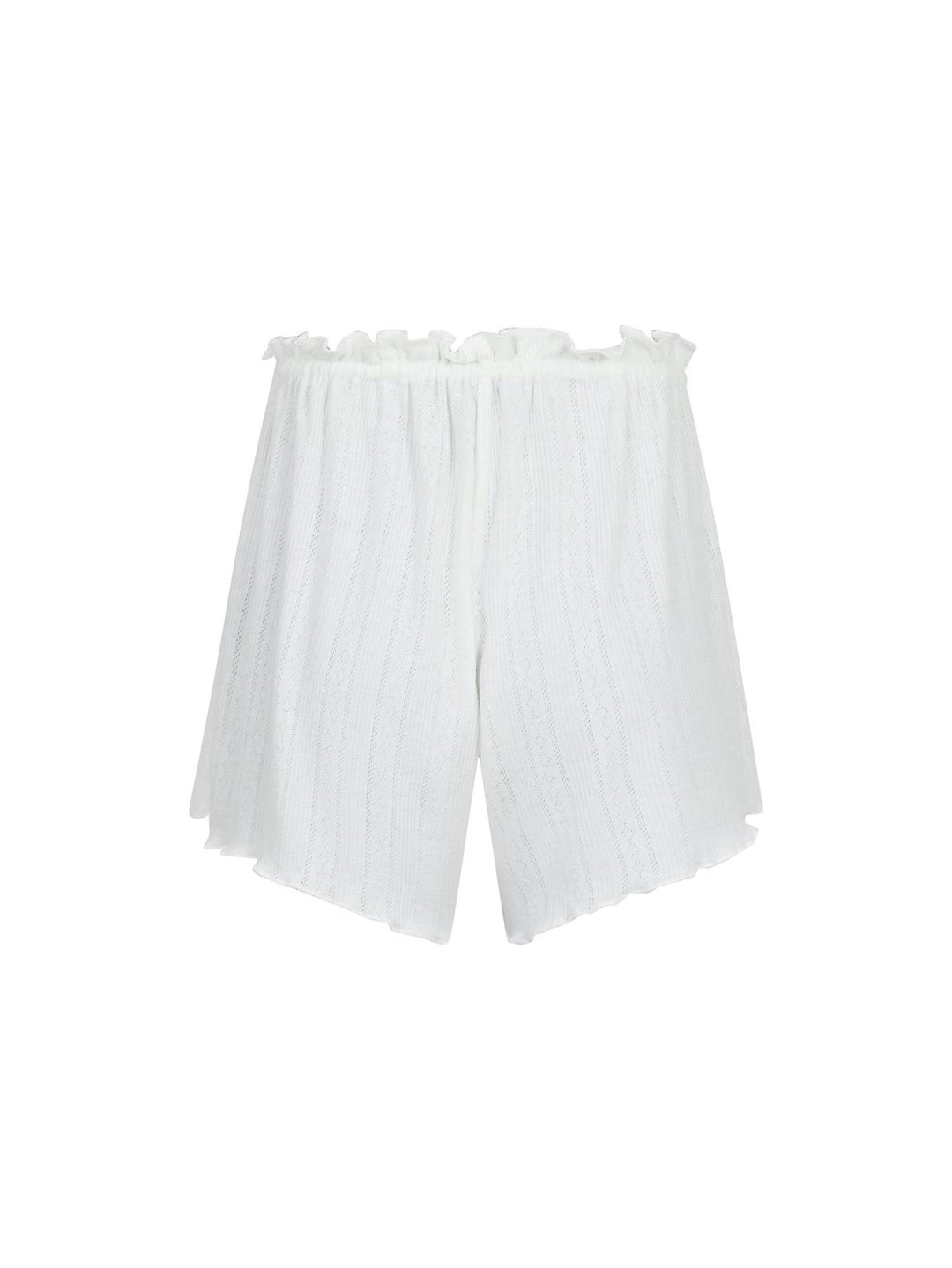 Merritt Pointelle Shorts White | Shorts | Smuk - Dameklær på nett