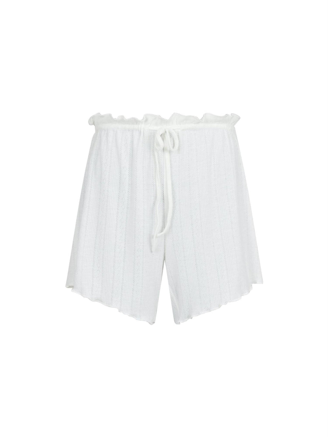 Merritt Pointelle Shorts White | Shorts | Smuk - Dameklær på nett