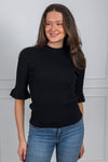Mikke Ss Knit Top Black
