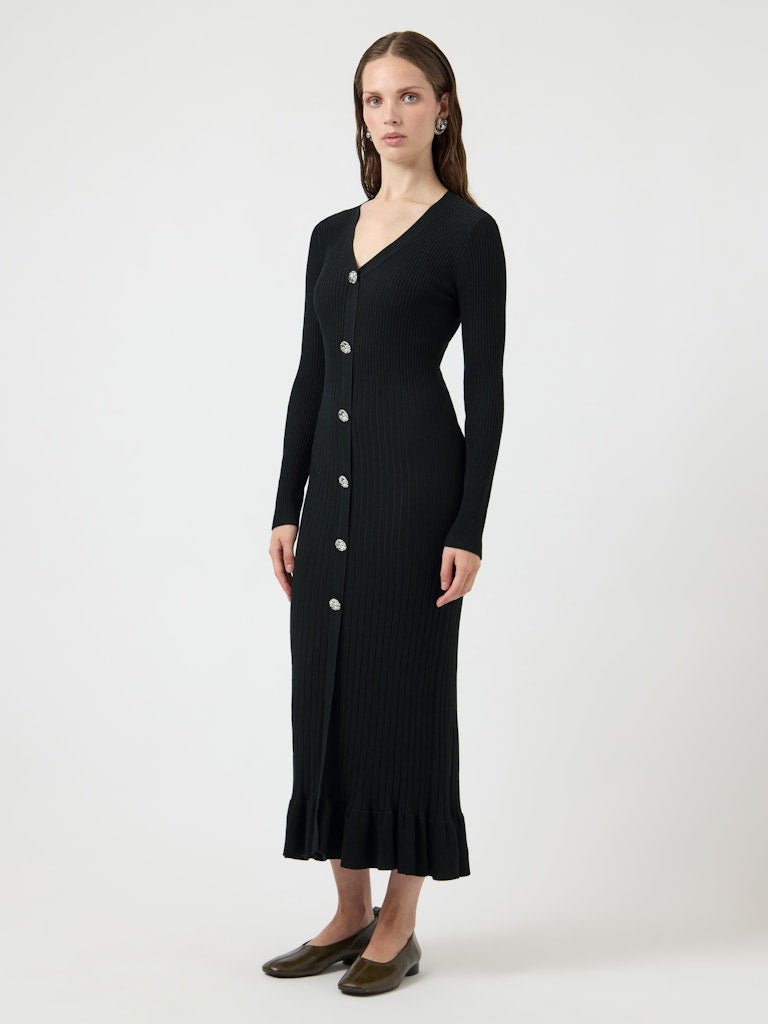 Mikla Ls Long Knit Dress Black | Kjoler | Smuk - Dameklær på nett