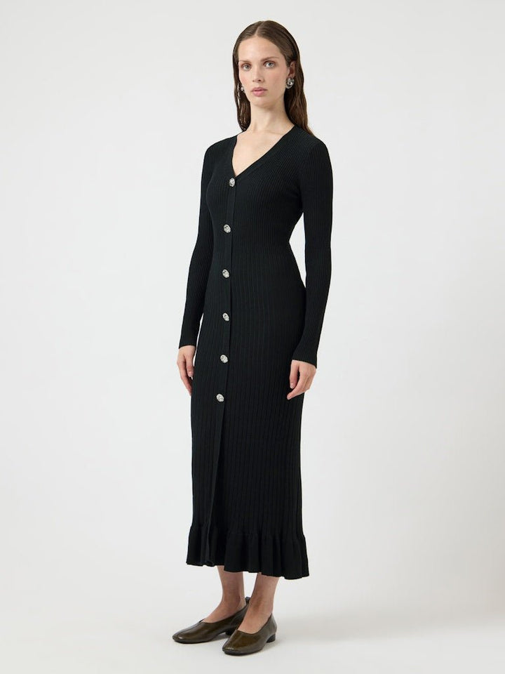 Mikla Ls Long Knit Dress Black | Kjoler | Smuk - Dameklær på nett