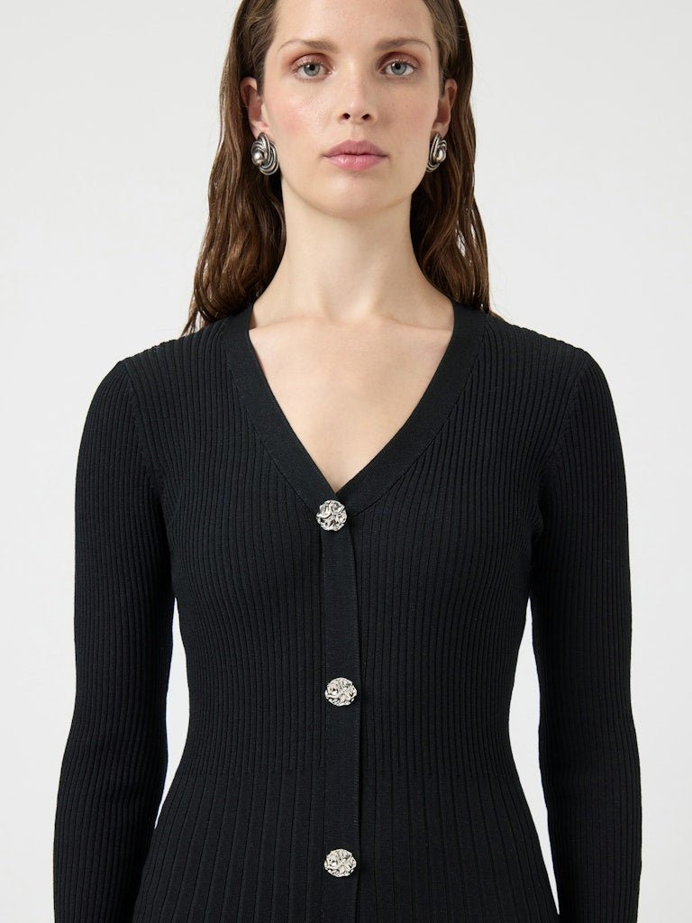 Mikla Ls Long Knit Dress Black | Kjoler | Smuk - Dameklær på nett