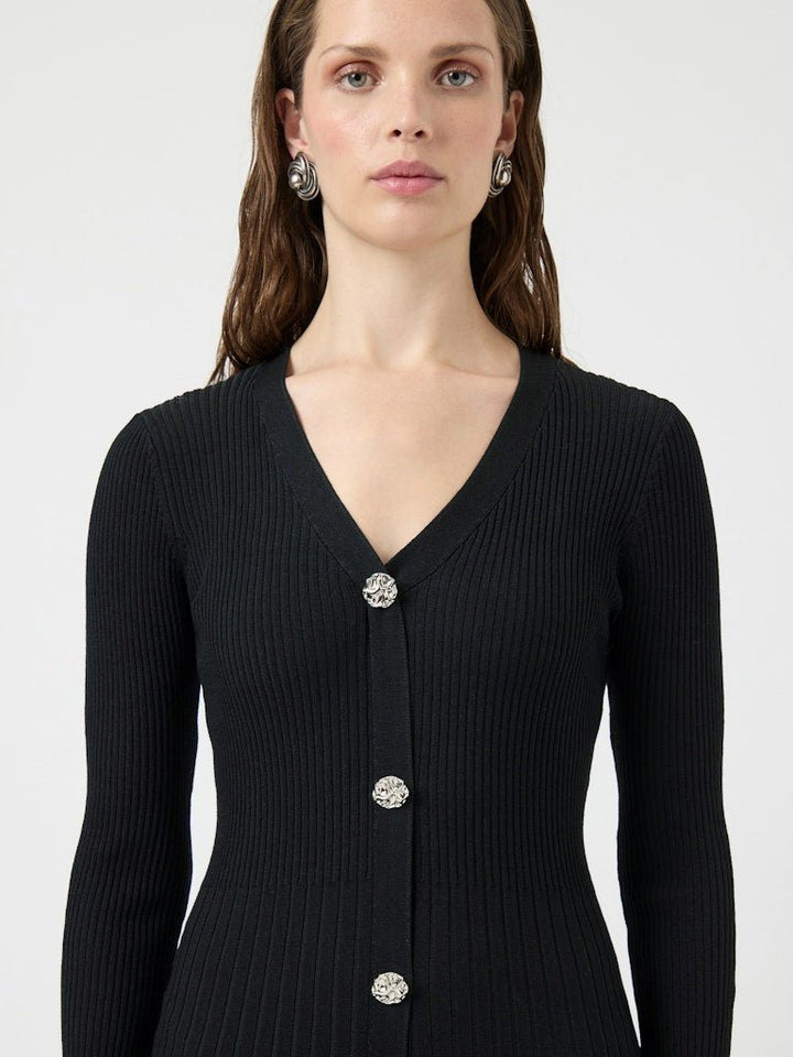 Mikla Ls Long Knit Dress Black | Kjoler | Smuk - Dameklær på nett
