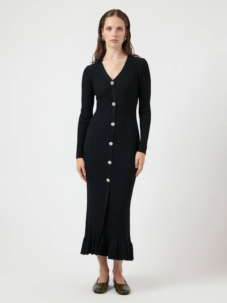 Mikla Ls Long Knit Dress Black | Kjoler | Smuk - Dameklær på nett