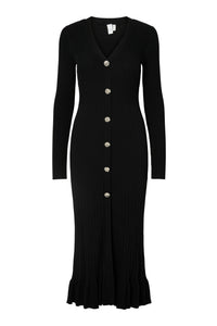 Mikla Ls Long Knit Dress Black