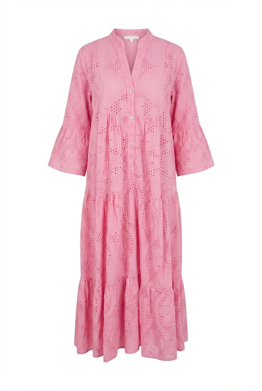 Mila Embroidery Dress Pink | Kjoler | Smuk