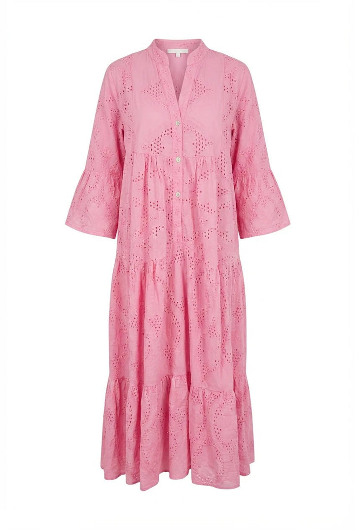 Mila Embroidery Dress Pink | Kjoler | Smuk
