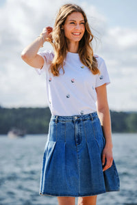 Milano Skirt Lht Blue Denim