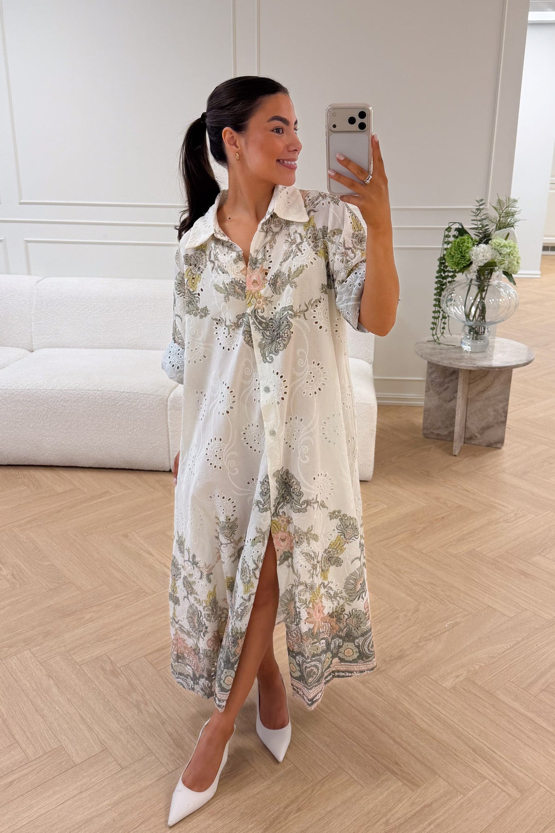 Mili Midi Khaki Flower | Kjoler | Smuk