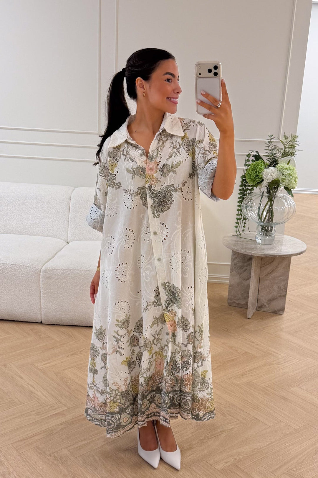 Mili Midi Khaki Flower | Kjoler | Smuk