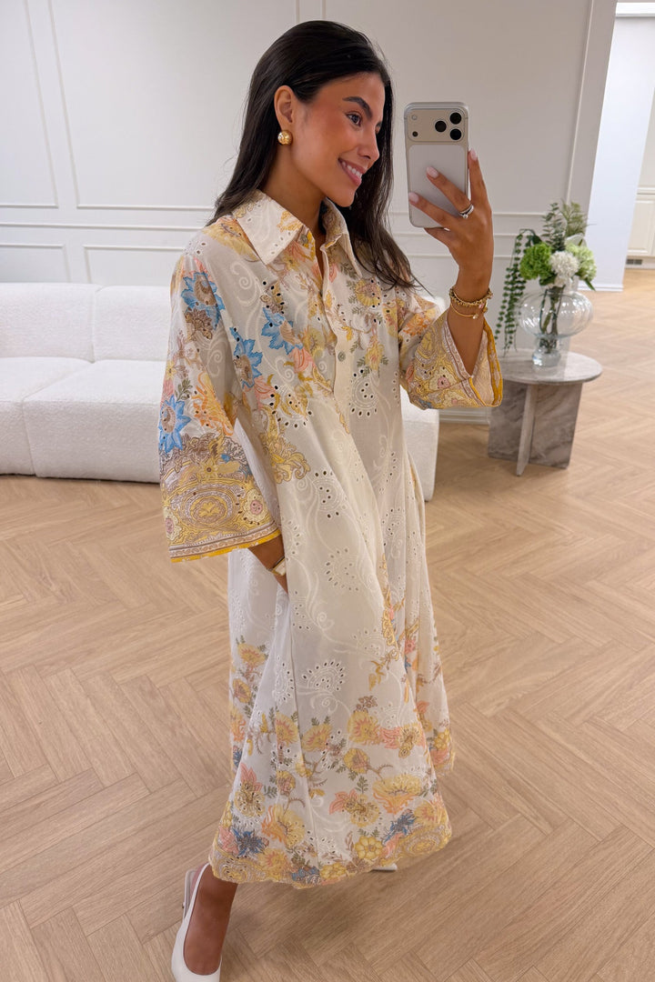 Mili Midi Yellow Flower | Kjoler | Smuk