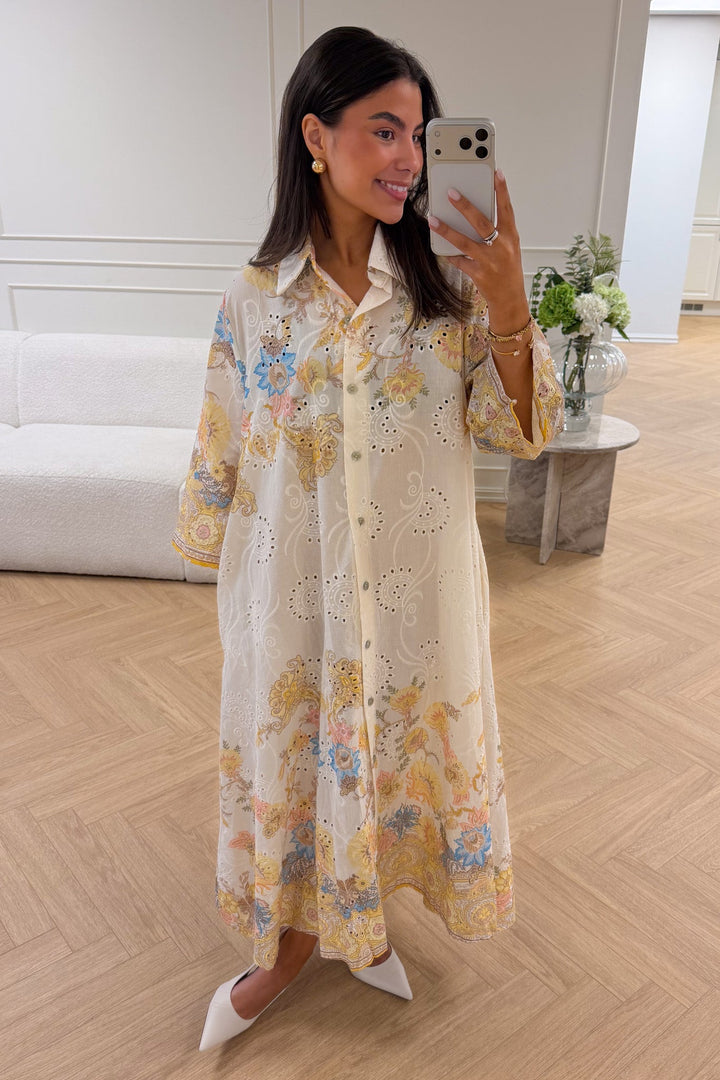 Mili Midi Yellow Flower | Kjoler | Smuk