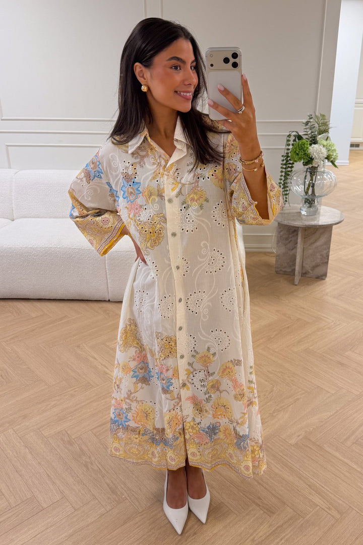 Mili Midi Yellow Flower | Kjoler | Smuk