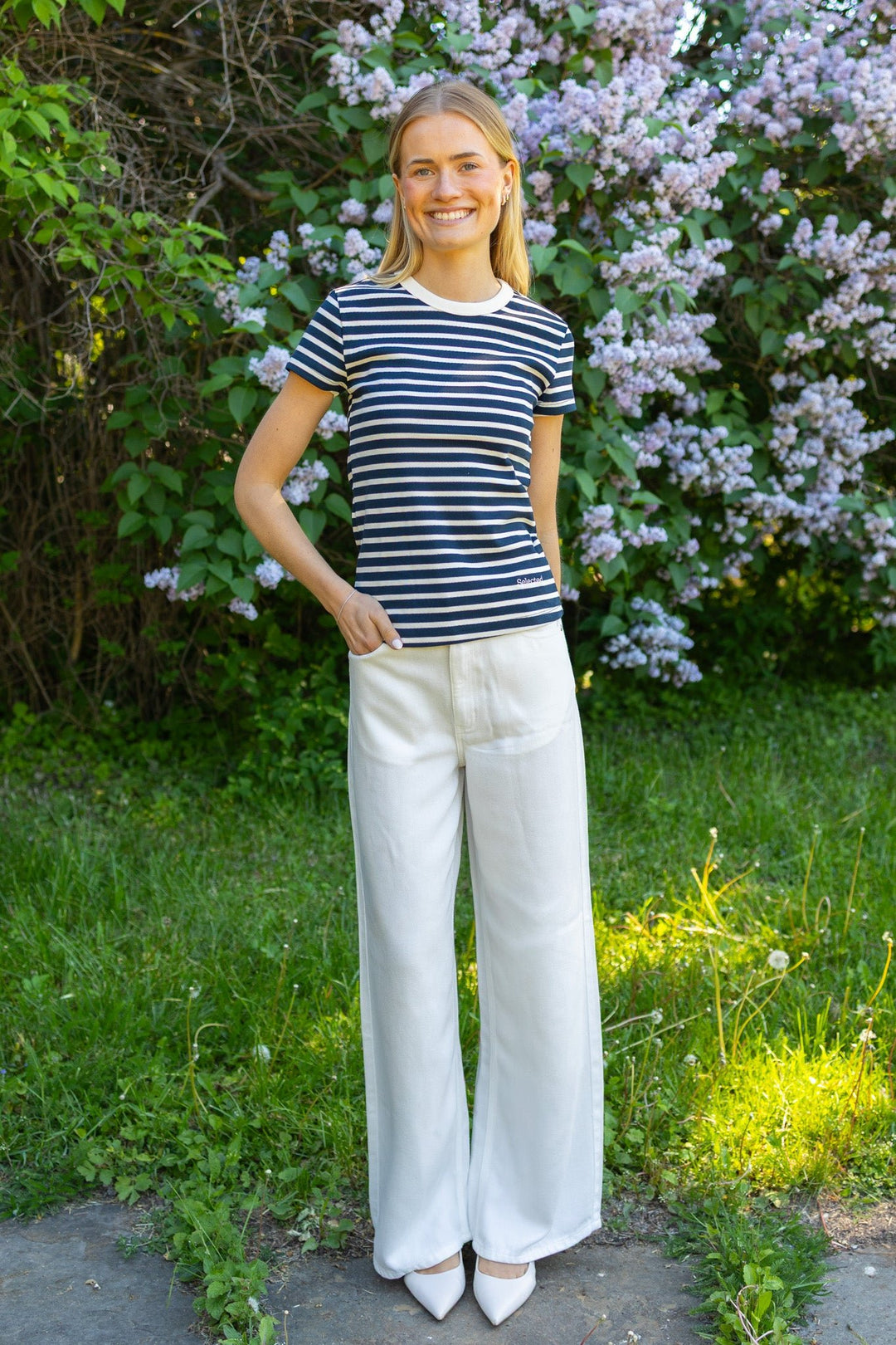 Milly Ss Tee Dark Sapphire Egret | Topper | Smuk