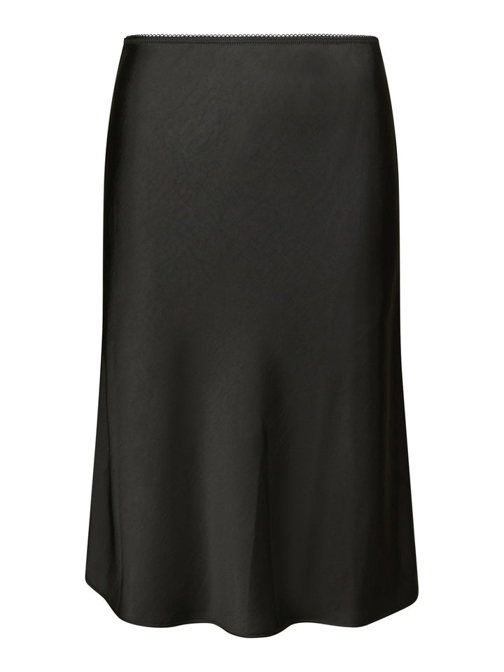 Mindie Heavy Sateen Skirt Black | Skjørt | Smuk