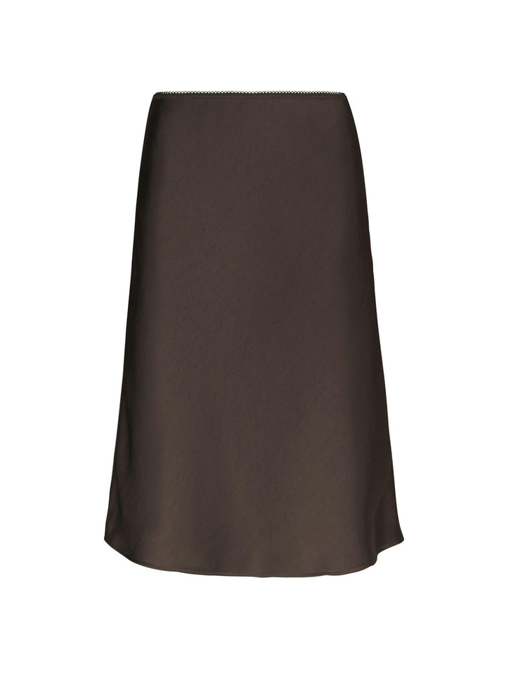 Mindie Heavy Sateen Skirt Dark Brown | Skjørt | Smuk