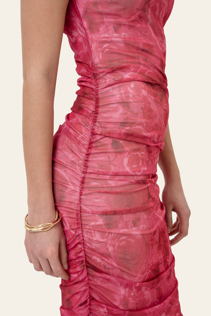 Mira Mesh Dress Soft Rose Print | Kjoler | Smuk