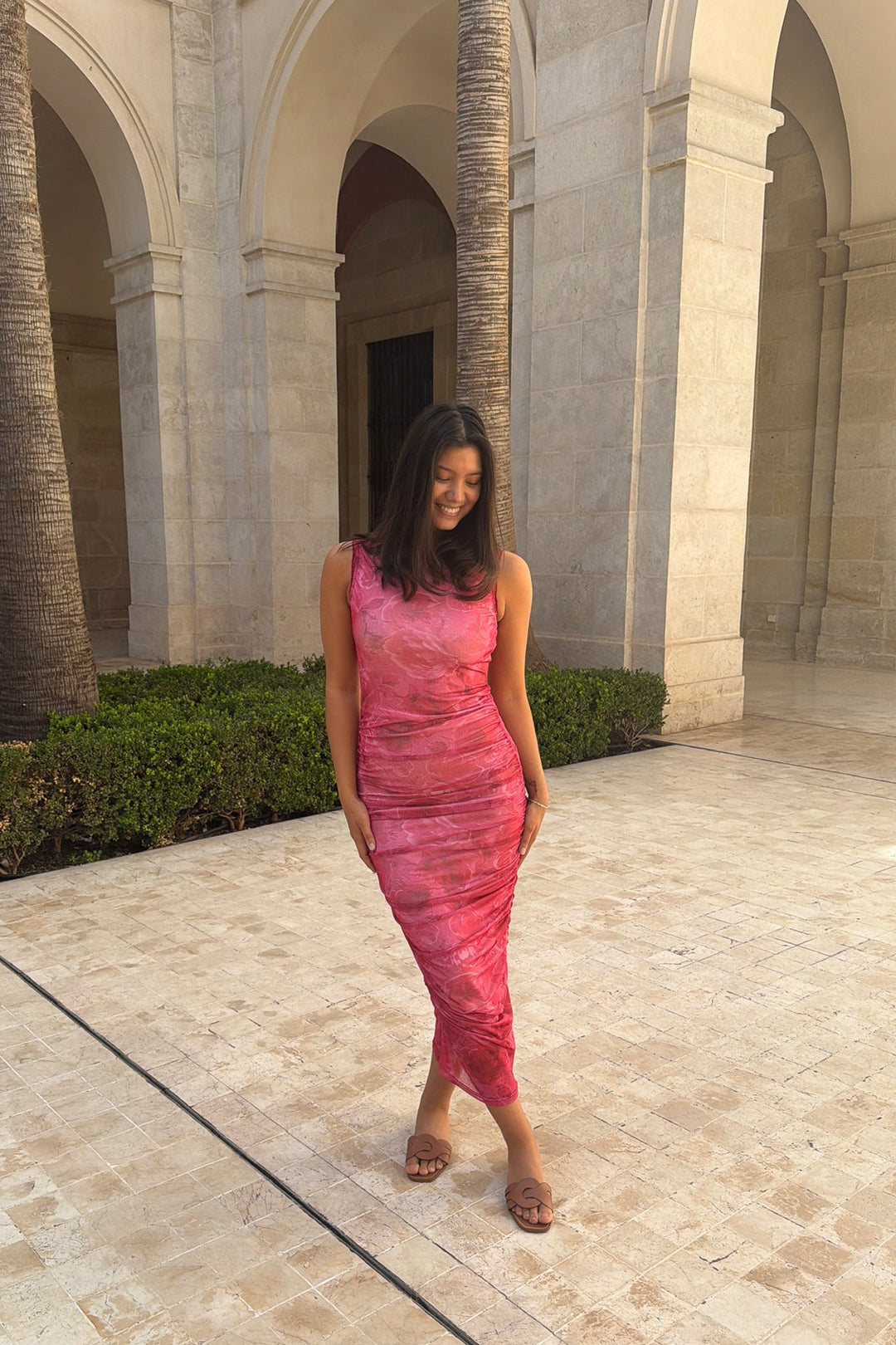 Mira Mesh Dress Soft Rose Print | Kjoler | Smuk