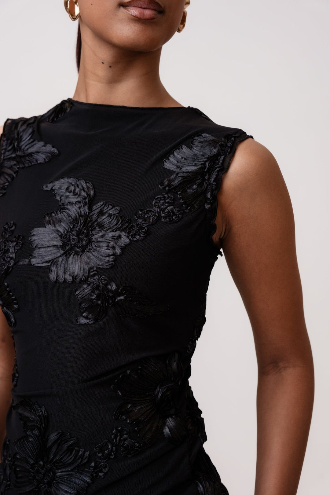 Mira Mesh Top Black Flower | Topper | Smuk - Dameklær på nett