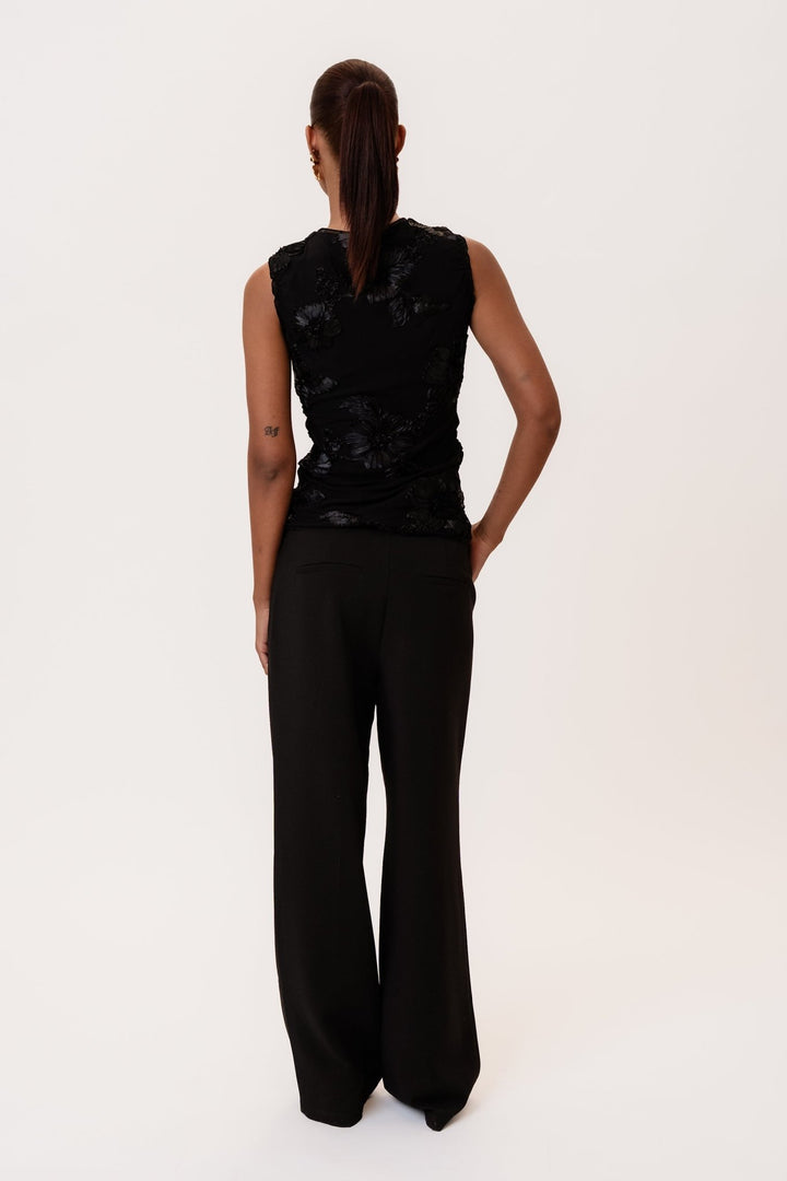 Mira Mesh Top Black Flower | Topper | Smuk - Dameklær på nett
