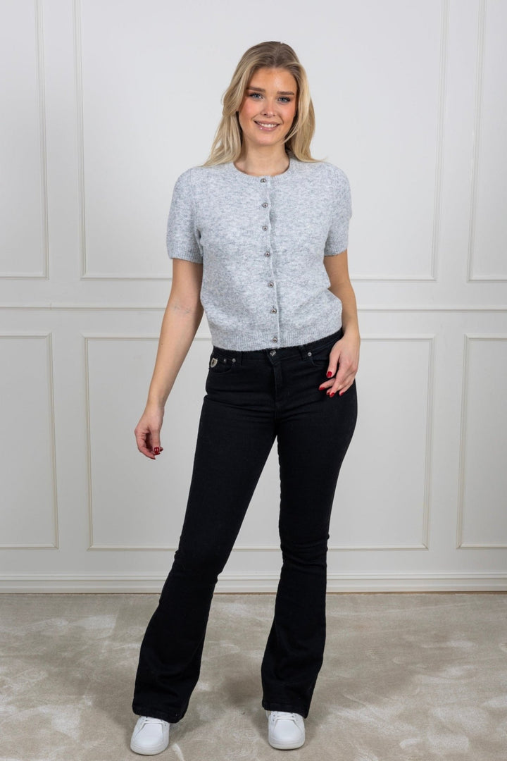 Mitta Knit Cardigan Grey Melange | Genser | Smuk - Dameklær på nett