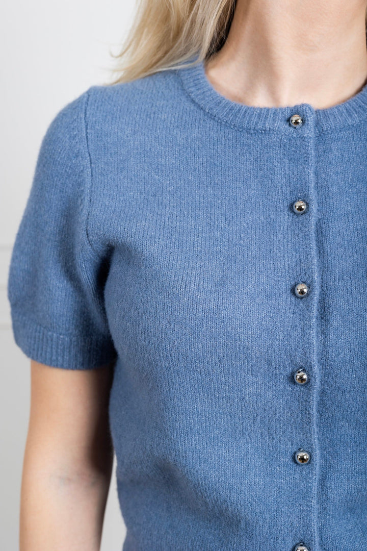 Mitta Knit Cardigan Smoke Blue | Genser | Smuk - Dameklær på nett