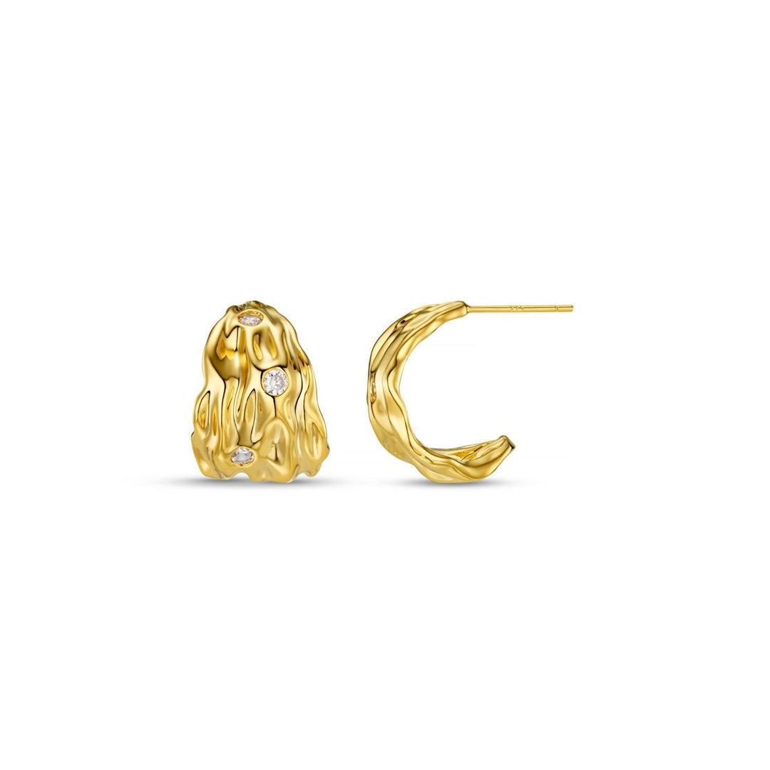 Molten Tapered Crystal Earrings 18K Gold | Smykker | Smuk