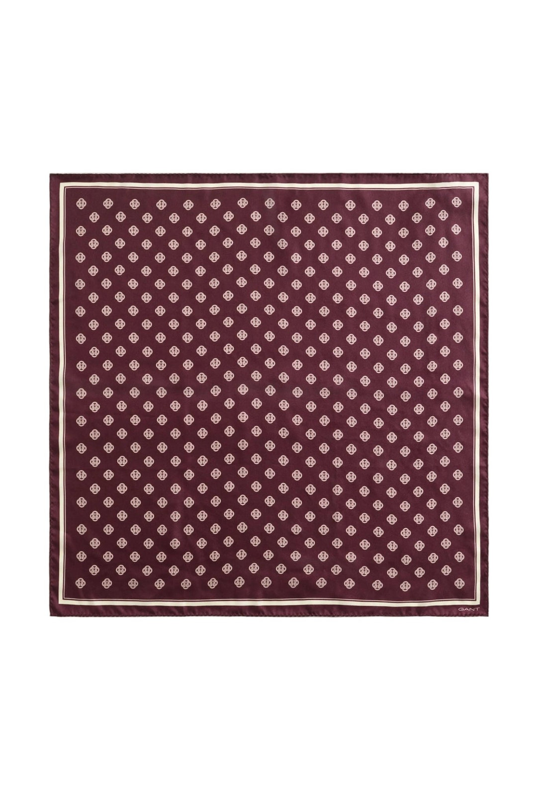 Monogram Print Silk Scarf Darkened Wine | Accessories | Smuk