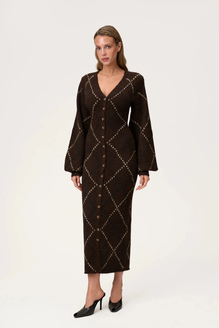 Montana Dress Espresso Rhombus | Genser | Smuk