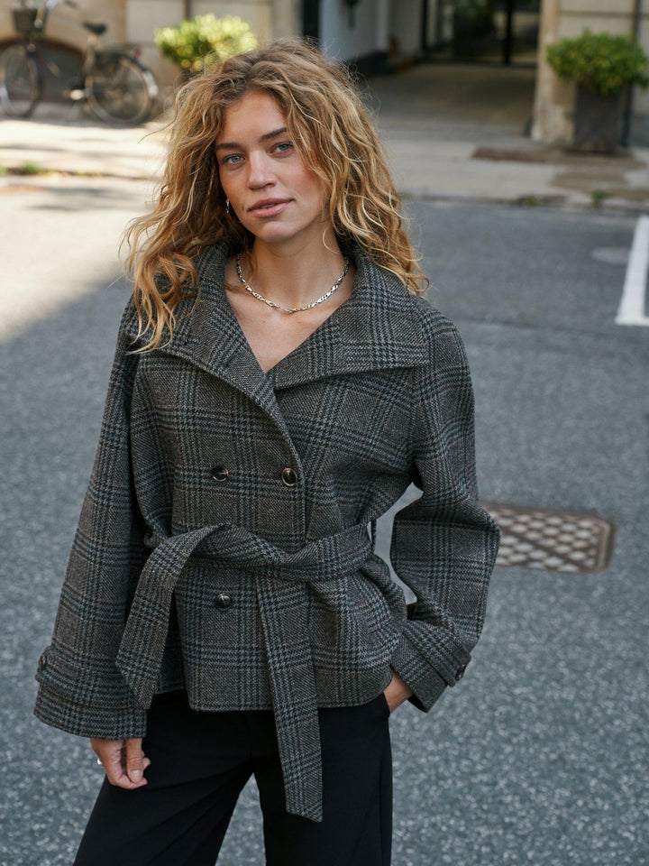 Munet Check Jacket Dark Grey | Yttertøy | Smuk
