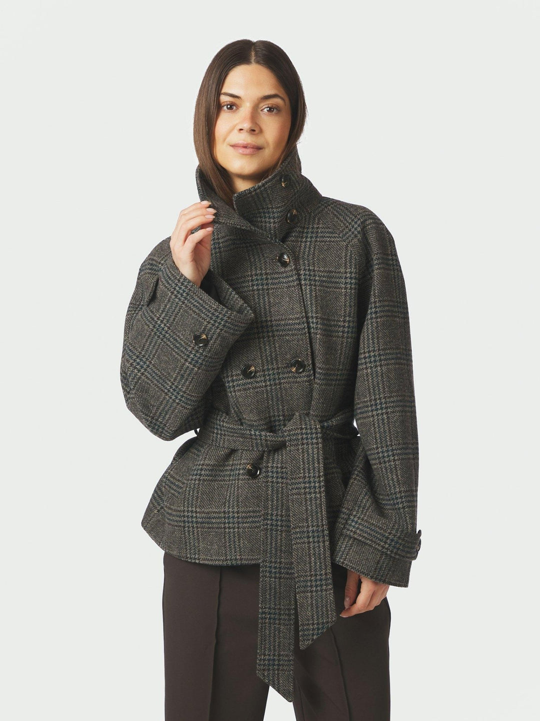 Munet Check Jacket Dark Grey | Yttertøy | Smuk