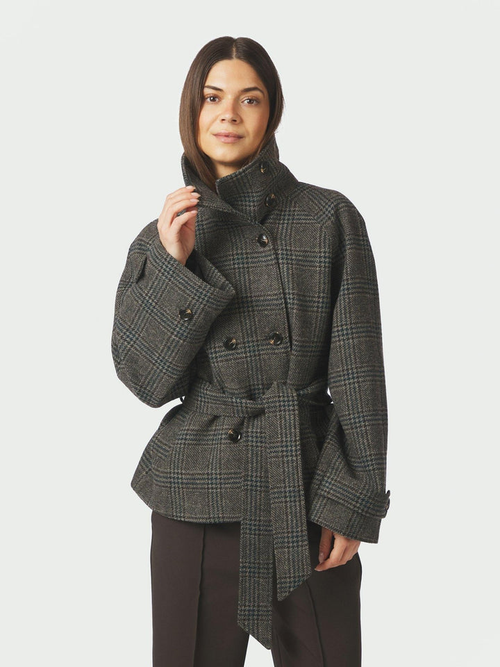 Munet Check Jacket Dark Grey | Yttertøy | Smuk