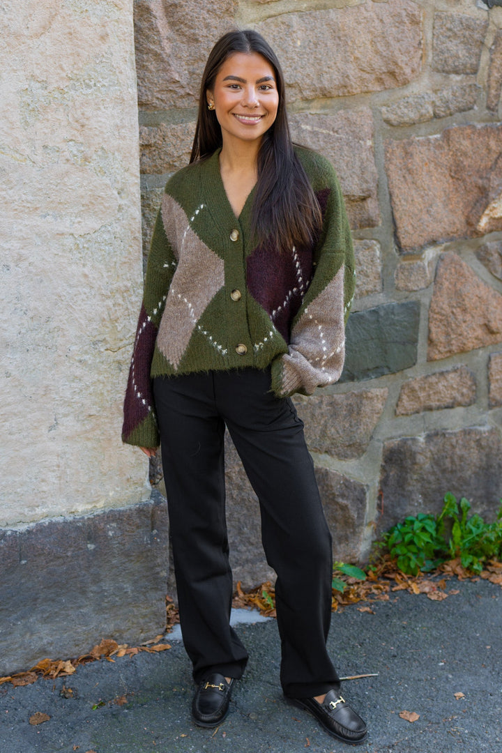 N-Laiana Knit Cardigan Avocado Green Mix | Genser | Smuk
