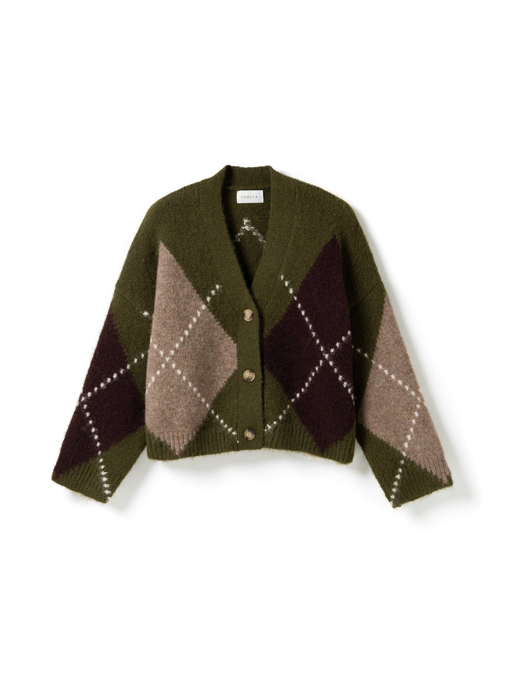 N-Laiana Knit Cardigan Avocado Green Mix | Genser | Smuk
