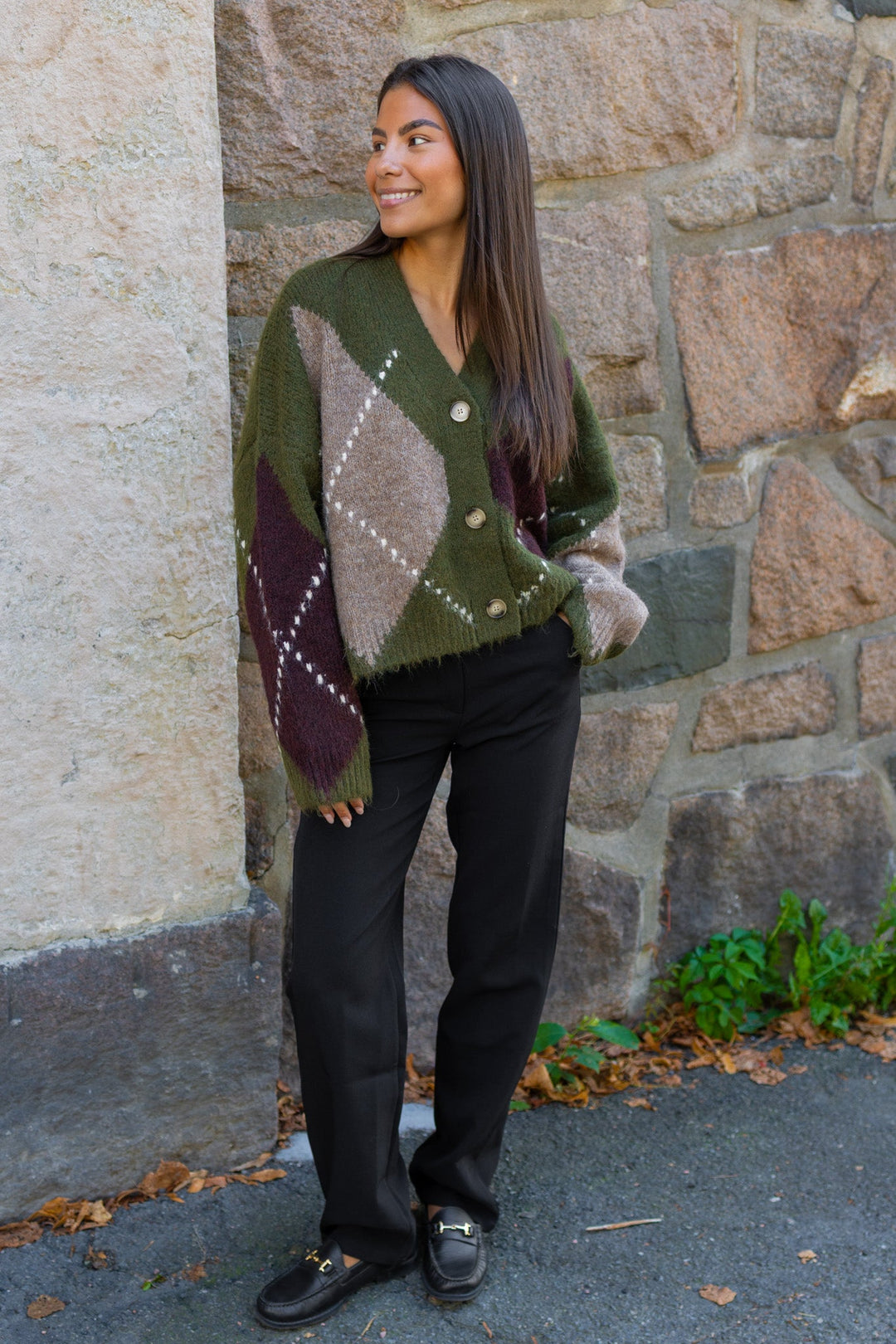 N-Laiana Knit Cardigan Avocado Green Mix | Genser | Smuk