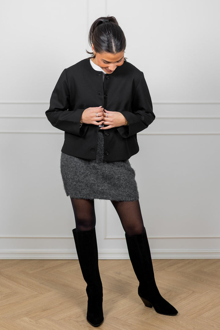 Naria Fluffy Knit Skirt Antracit | Skjørt | Smuk